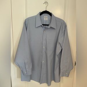 Brooks Brothers Men’s 1818 Regent Fit Blue Dress Shirt, 17 1/2 - 2/3